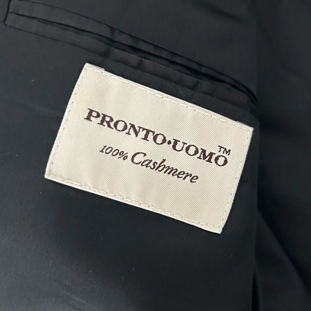 100% Cashmere Black Blazer Men’s Size 43 Regular By Pronto Uomo